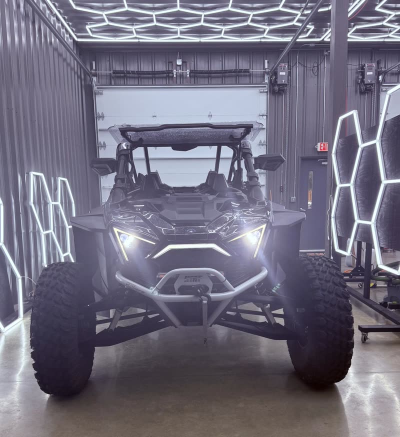 Polaris RZR Turbo R 4 under hexagon shop lights