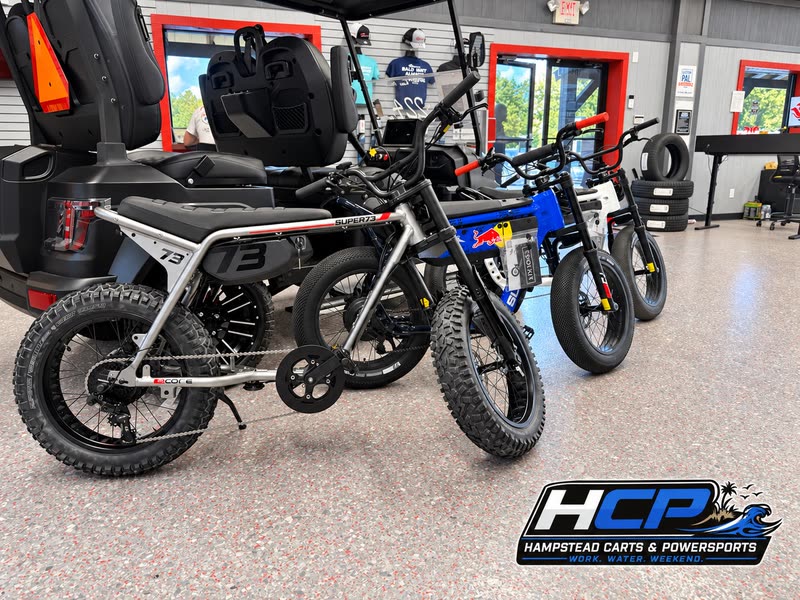 Super73 e-bikes on the showroom floor